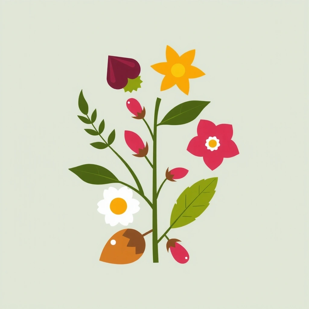 Icono de plantas o hierbas medicinales, representando ingredientes naturales.