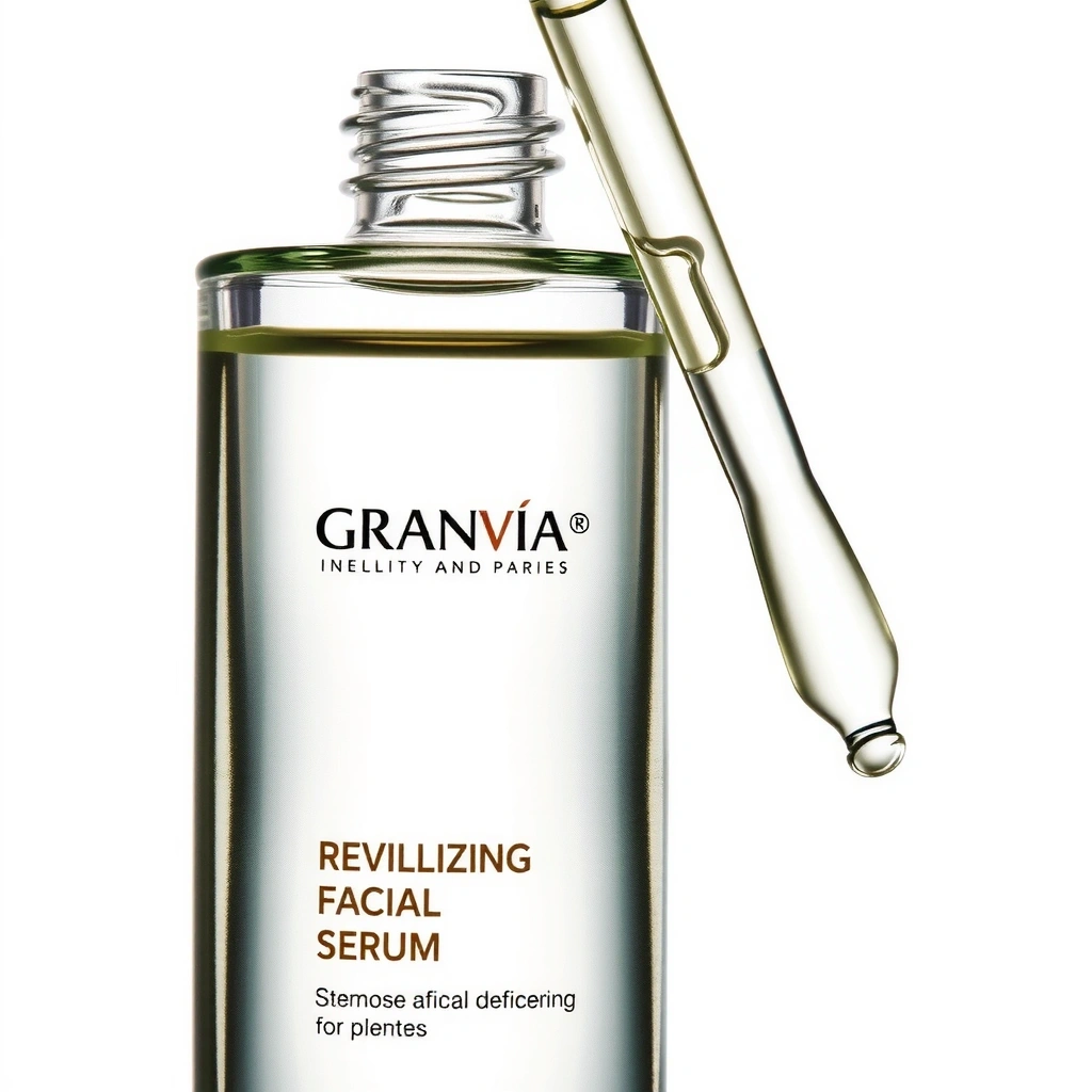 Frasco de suero facial revitalizante Granviavb en primer plano