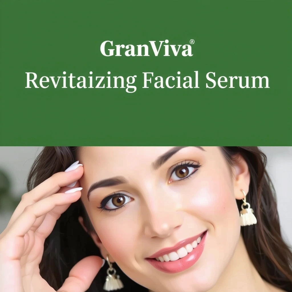 Mujer sonriendo con piel radiante después de usar el suero Granviavb